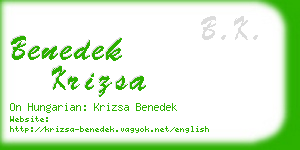 benedek krizsa business card
